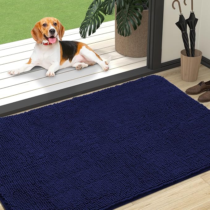 OLANLY Dog Door Mat for Muddy Paws 47x32, Super Absorbent Chenille Mud Mat | by OLANLY