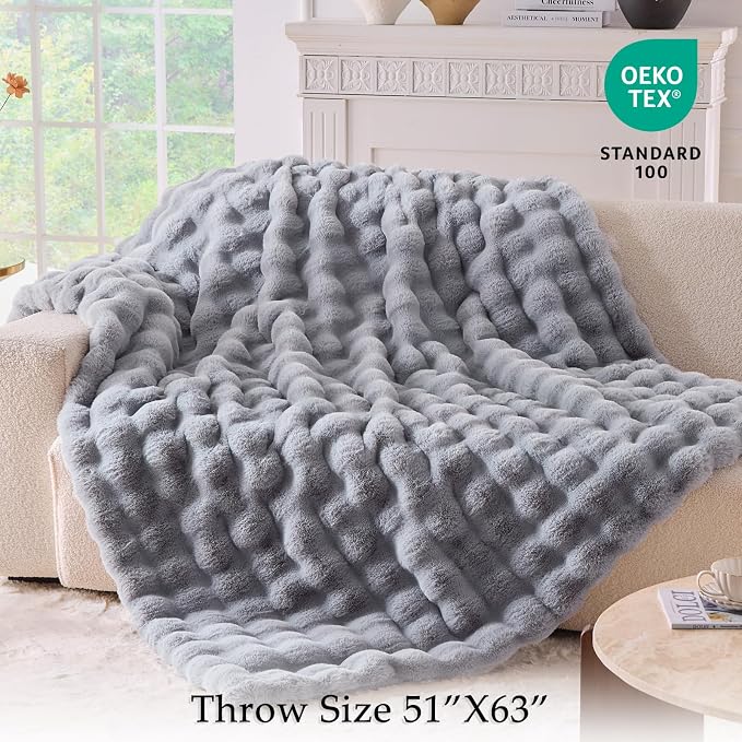 BENVWE Fluffy Faux Fur Throw Blanket - Image 2