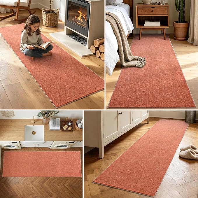 2x6 Orange/White Runner Rug Washable Non-Slip - Image 3