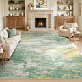 8x10 Area Rug for Living Room, Abstract Washable Large Rugs, Light Green | Soft by Lofus