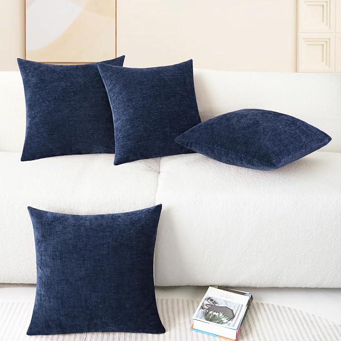 CaliTime Decorative Couch Throw Pillow Covers 18 X 18 Inches Navy Blue | Pack - Image 6
