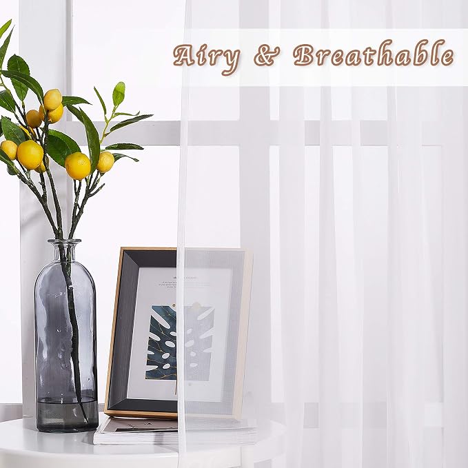 NICETOWN Sheer Window Curtains for Bedroom, Grommet Airy and Breathable Soft - Image 3