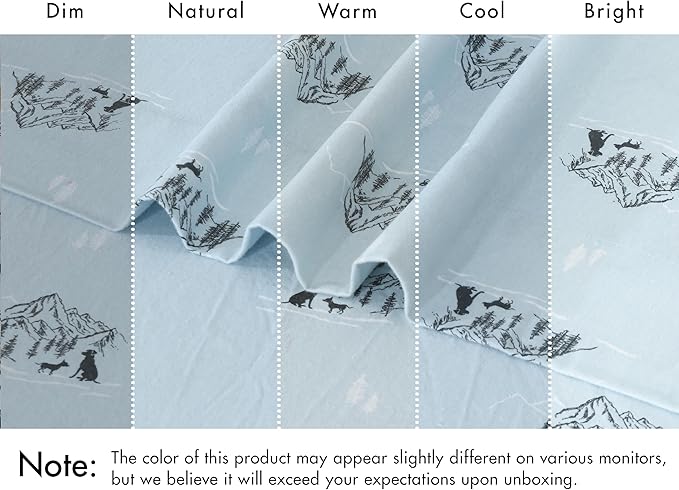 RUVANTI Flannel Sheets Queen Size - 100% Cotton Double Brushed Bed Sheets, Deep Pockets 16 Inches Queen Sheet Set, All Seasons Breathable & Extra Soft - Warm & Cozy, 4 Piece, Soul Dog