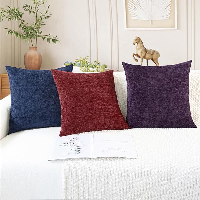 CaliTime Decorative Couch Throw Pillow Covers 20 X 20 Inches Plum Purple | Pack - Image 5