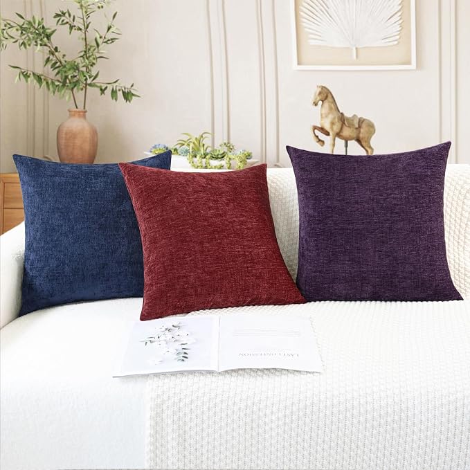 CaliTime Decorative Couch Throw Pillow Covers 26 X 26 Inches Plum Purple | Pack - Image 5