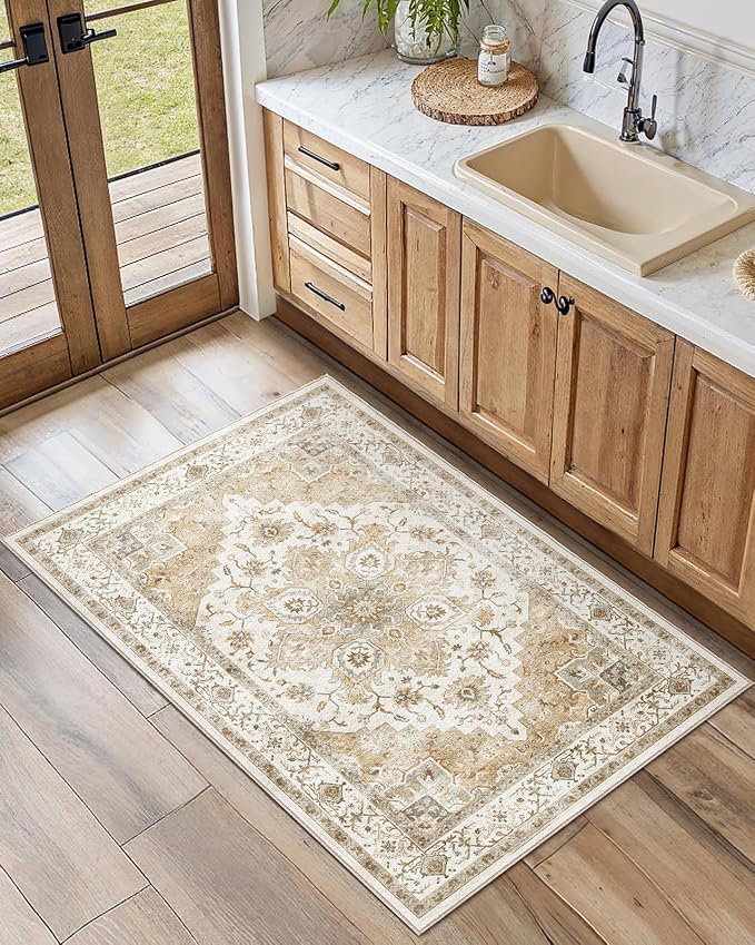 AMADA HOMEFURNISHING 2x3 Washable Area Rug, Low-Profile Entryway Rug - Image 8