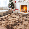 Super Fluffy Area Rug for Living Room 5x7, Shaggy Carpet, Tie-Dyed Coffee | by PIONBLANK