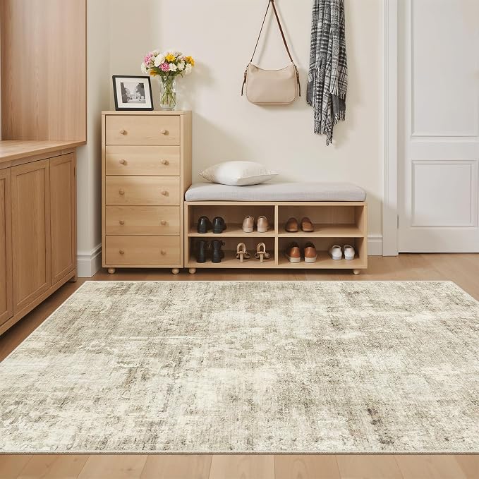 Soalmost Abstract 4x6 Area Rug Washable Rugs - Image 4