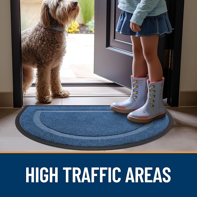 OLANLY Half Circle Front Door Mat Outside 59x23 All-Season Rubber Doormat | - Image 7
