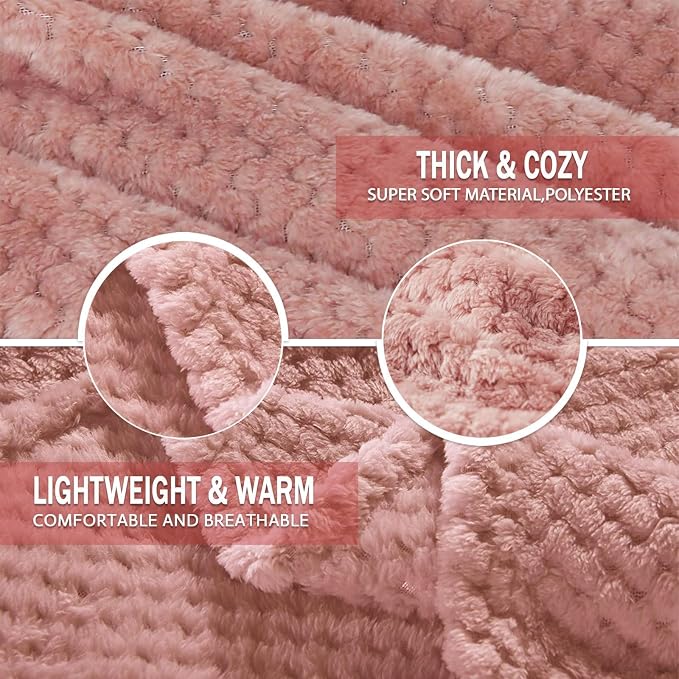 Exclusivo Mezcla Soft Waffle Fleece Bed Blanket Twin Size, Cozy Fluffy Design - Image 8