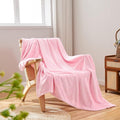 NEWCOSPLAY Super Soft Twin Blanket Pink Premium Silky Flannel Fleece Leaves Pattern Lightweight Bed Blanket All Season Use (Pink, Twin(60"x80"))