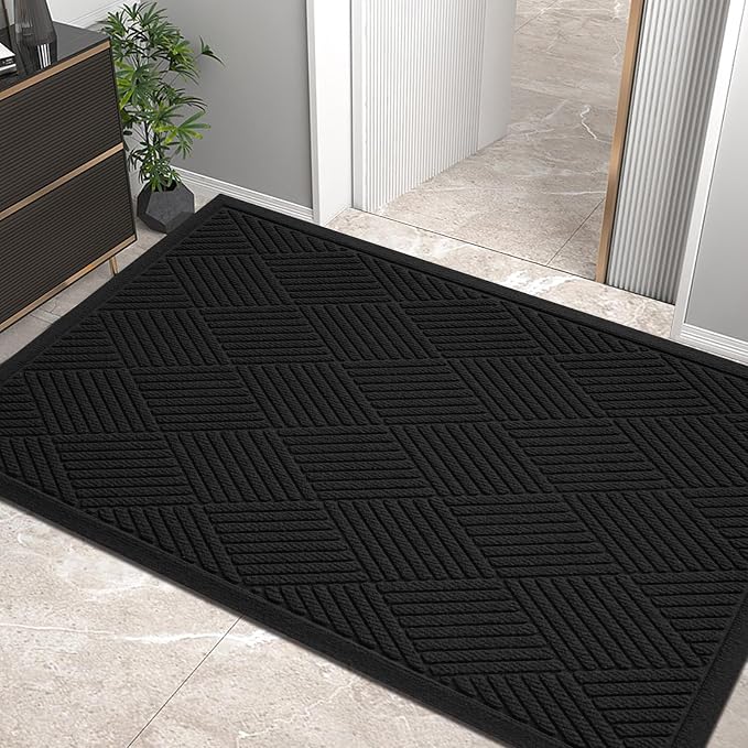 Sturdy Front Door Mat, Absorbent Muddy Dirt Resist Welcome Door Mats Outdoor by HIYARD