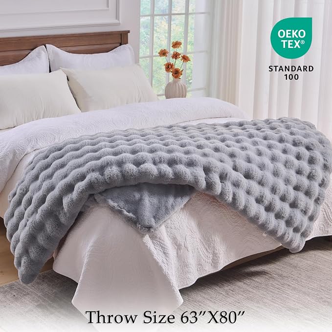 BENVWE Fluffy Faux Fur Throw Blanket - Image 2