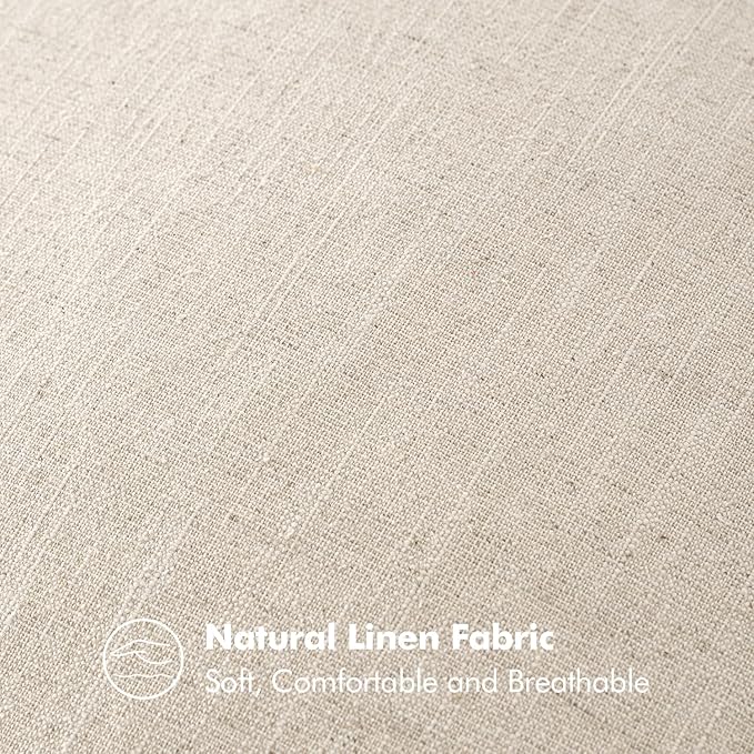 MIULEE Decorative Linen Lumbar Pillow Cover 12x20 Inch Natural Beige | Boho - Image 6
