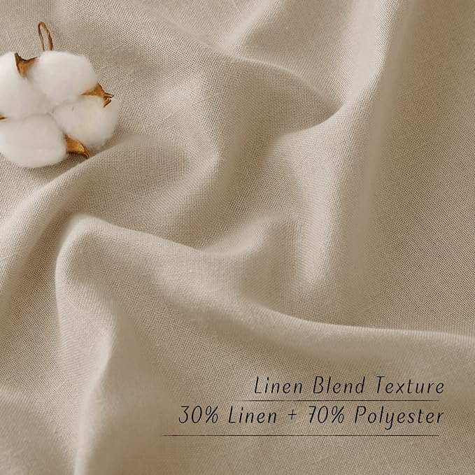 NICETOWN Taupe Linen Doorway Curtains 80 inches Long, Grommet Thick Linen Weave - Image 6