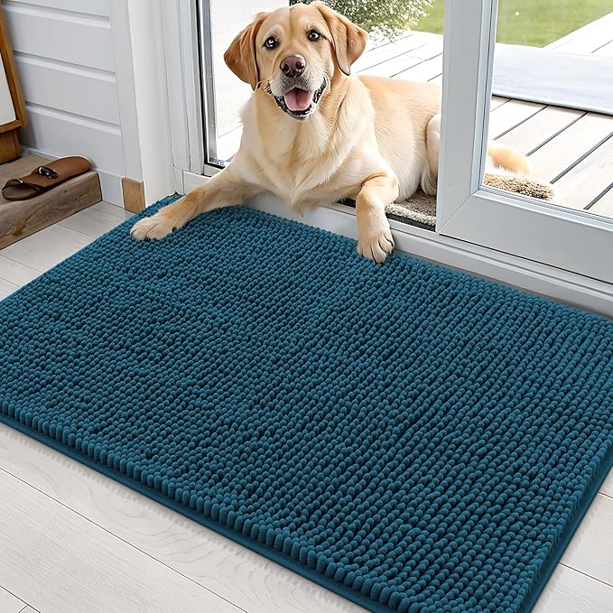 OLANLY Dog Door Mat for Muddy Paws 36x24, Super Absorbent Chenille Mud Mat | by OLANLY