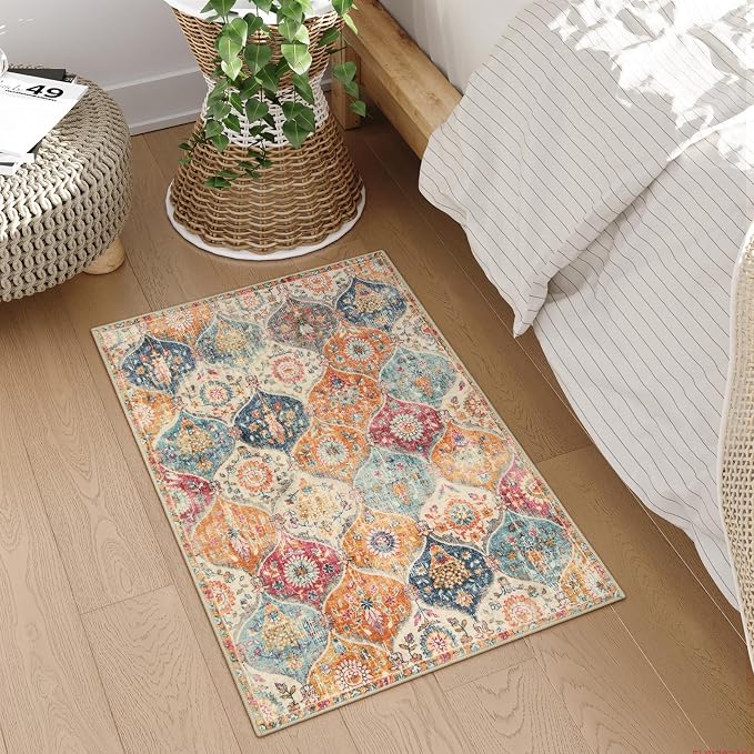 Lahome Moroccan Trellis Washable Rug, 2x3 Kitchen Rugs - Image 6