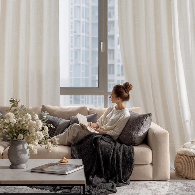 RYB HOME Extra Long Linen Curtains - Image 7