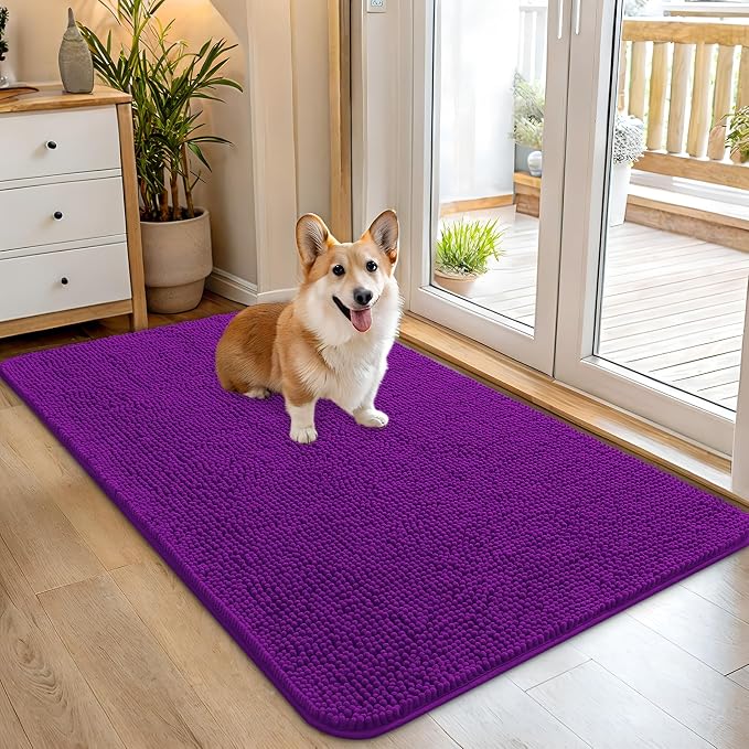 OLANLY Dog Door Mat for Muddy Paws 45x27, Super Absorbent Chenille Mud Mat | by OLANLY