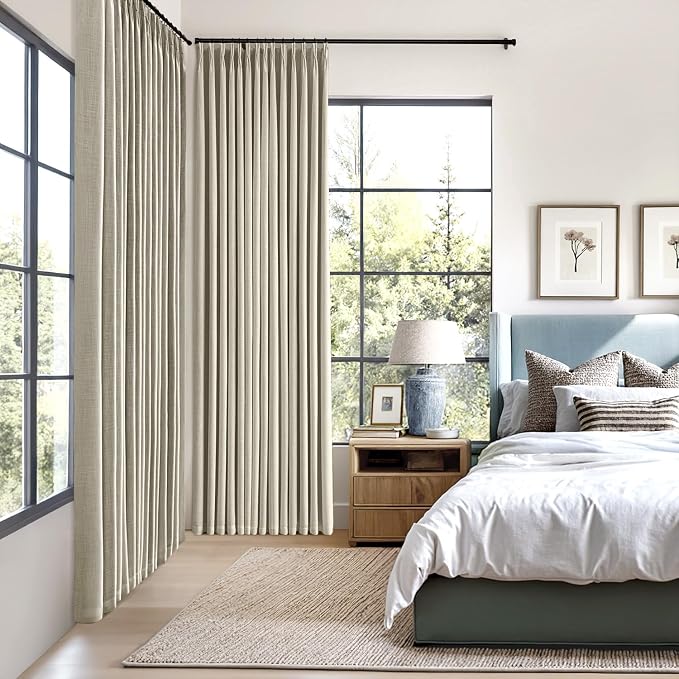 MIULEE Burlywood Birch Pinch Pleated 100% Blackout Curtains 40x108 Inches | - Image 2