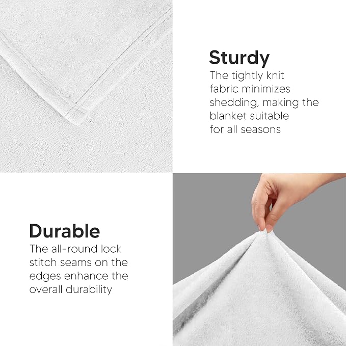 Utopia Bedding Ultra Soft Fleece Bed Blanket Queen Size White | Microfiber - Image 7