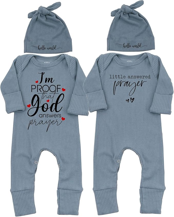 Little Answered Prayer Bodysuit Infant Romper Baby Announcement 0-3 Months Clothes Cute Religious Boys Girls Outfit
