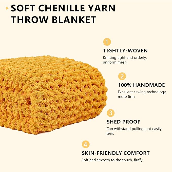L'AGRATY Chunky Knit Throw Blanket - Image 3