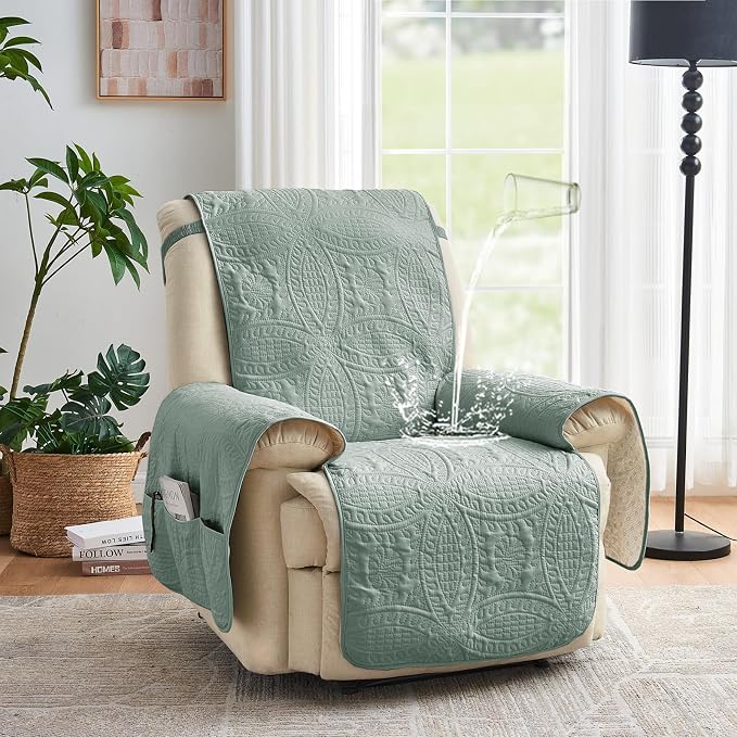 Quilted Recliner Covers, Water-Repellent Recliner Slipcovers, Recliner Covers - Image 2