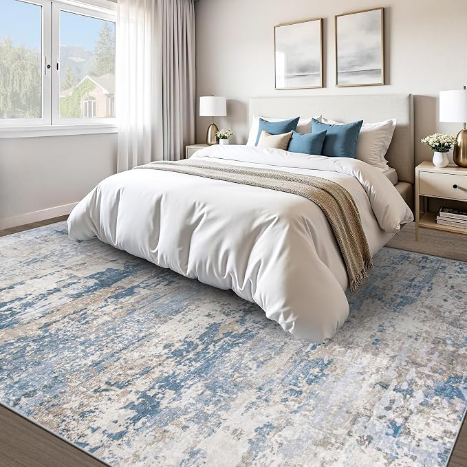 pmtsns Area Rugs 8x10 for Living Room: Washable Rug Modern Abstract Neutral - Image 2