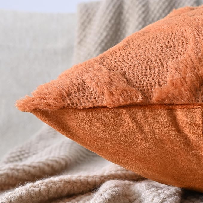 Set of 2 Soft Moroccan Throw Pillow Covers 20x20 Inch Plush Boho Decorative - Image 6