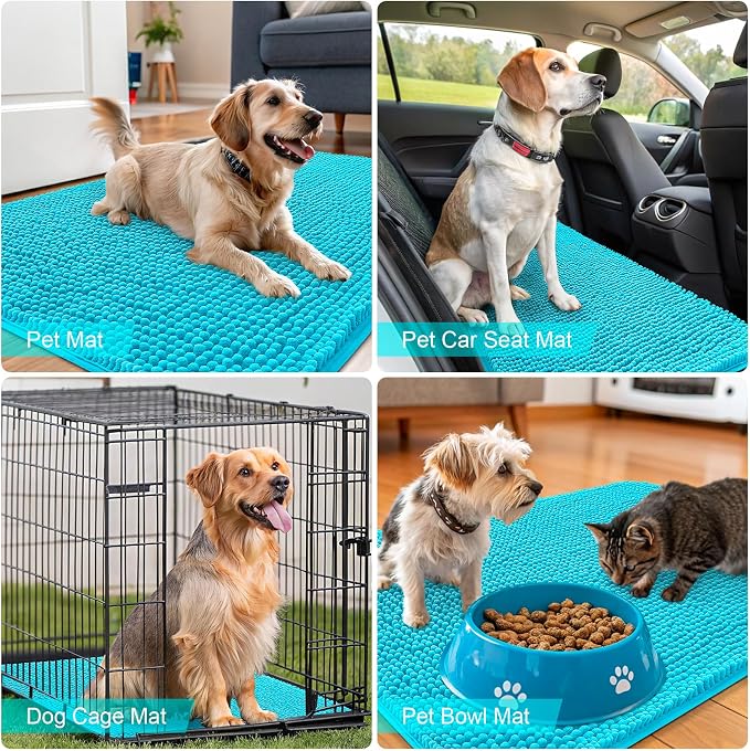 OLANLY Dog Door Mat for Muddy Paws 70x24, Super Absorbent Chenille Mud Mat | - Image 7