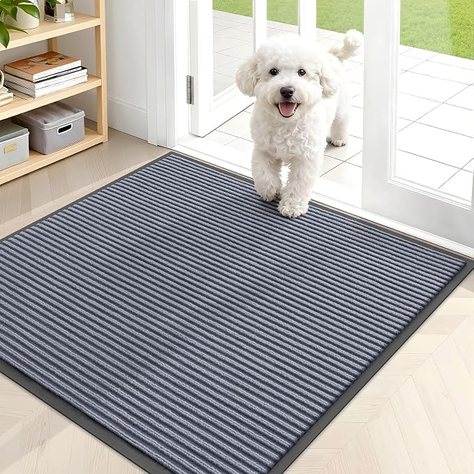 OLANLY Front Door Mat 35x30, Waterproof Heavy-Duty Indoor Outdoor Doormat | Ash by OLANLY