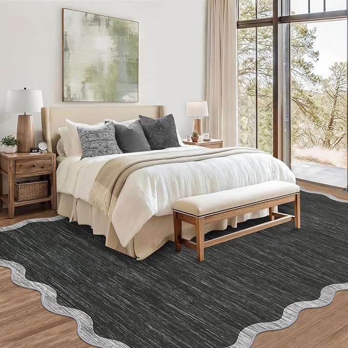 GarveeHome Scalloped Washable Rugs 9x12 Area Rug - Image 3