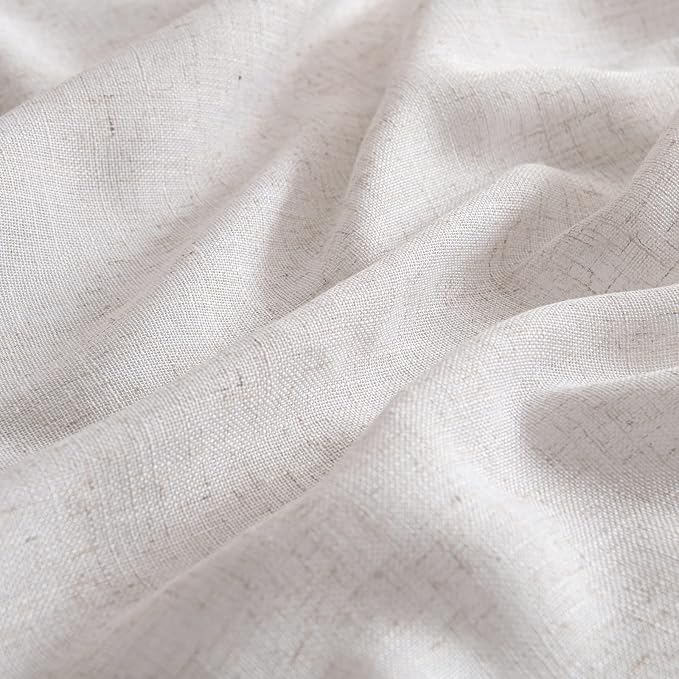 MIULEE White Linen Curtains 52x54 Inch Length 2 Panels - Image 4