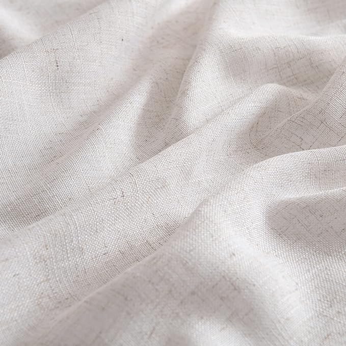 MIULEE White Linen Curtains 52x63 Inch Long 2 Panel - Image 4