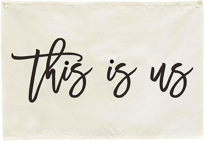 This Is Us Rectangular Canvas Banner-Flag Wall Sign Decor for Teen Friends Husband,Farmhouse Home Living Room Bedroom Reading Room Office Wall Decor-Baby Shower Birthday Christmas Gift
