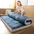 MAXYOYO Grey Cactus Pattern Full Size Futon Mattress, Quilted Bed Mattress Topper, Extra Thick Folding Sleeping Pad, Breathable Floor Lounger, Guest Bed for Camping, Couch
