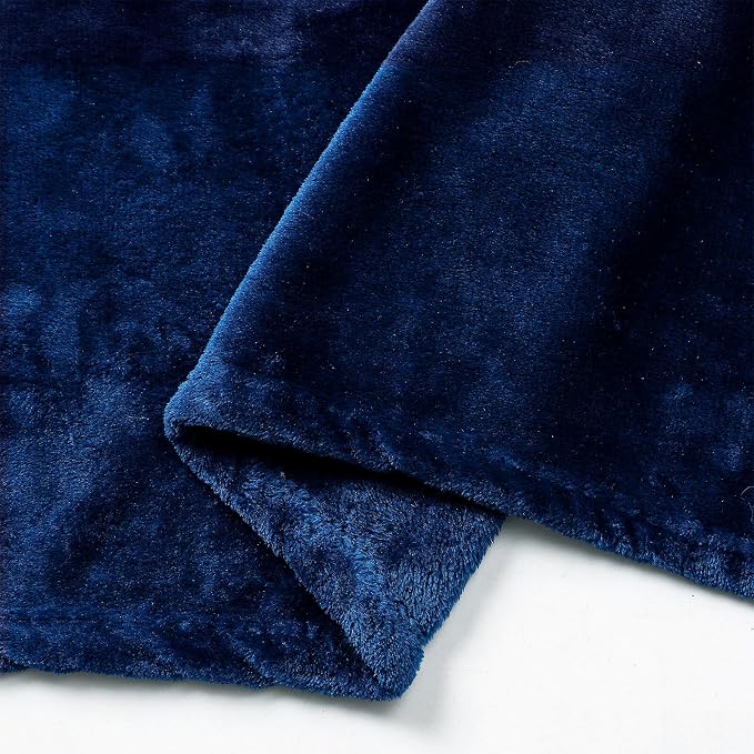 Classic Blue Fleece Plush Throw Blanket 50"x60"for Couch Fuzzy Cozy Flannel | - Image 4