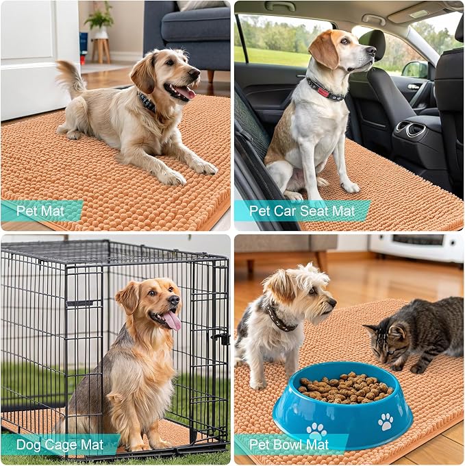 OLANLY Dog Door Mat for Muddy Paws 70x32, Super Absorbent Chenille Mud Mat | - Image 7