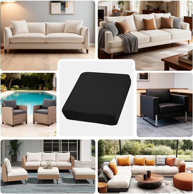 4Pcs Outdoor Cushion Covers, Elastic Patio Cushion Covers | Washable, - Image 3