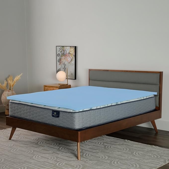 Serta Comfort Cool Memory Foam Mattress Topper, 1.5 Inch, Queen