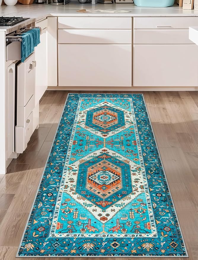 SERISSA 2x6 Washable Non Slip Boho Runner Rug by SERISSAHomeDecorCollection