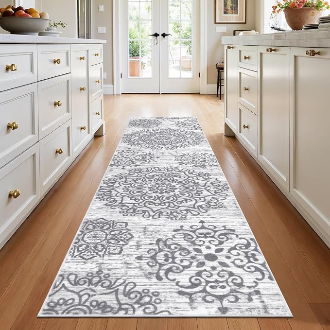 HEBE Hallway Runner Rug 3'x12', Washable Non Slip Kitchen Rug Runner | Soft - Image 7