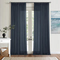 Navy Indigo Linen Pinch Pleated Curtains 102 Inches Long 2 Panels | Pinch by Twodrapes