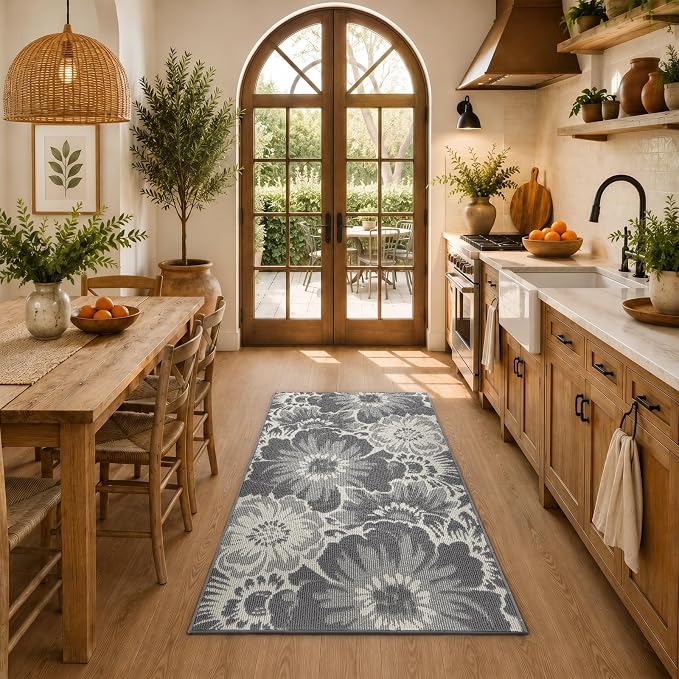 Findosom Washable Area Rug 3x5, Non Slip High-Low Textured Floral Rugs - Image 8