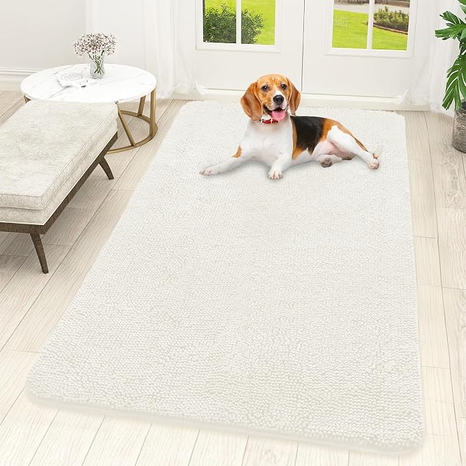 OLANLY Dog Door Mat for Muddy Paws 59x32, Super Absorbent Chenille Mud Mat | by OLANLY