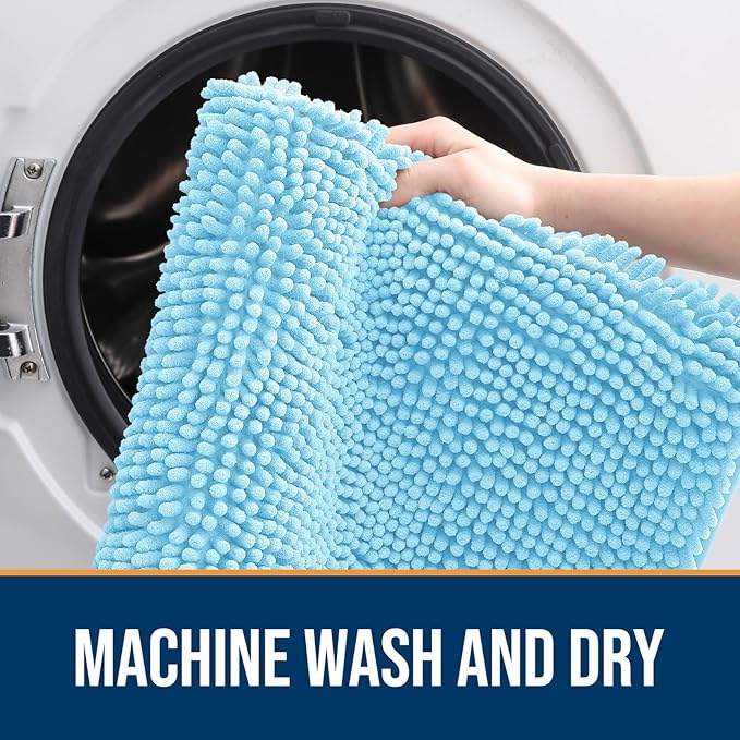 OLANLY Dog Door Mat for Muddy Paws 45x27, Super Absorbent Chenille Mud Mat | - Image 5