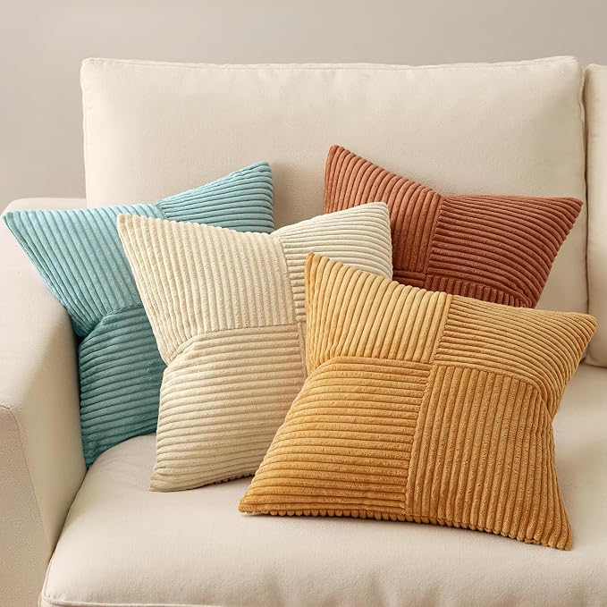 MIULEE Fall Boho Farmhouse Decorative Throw Pillow Covers 20x20 Inch 4 Packs - Image 2