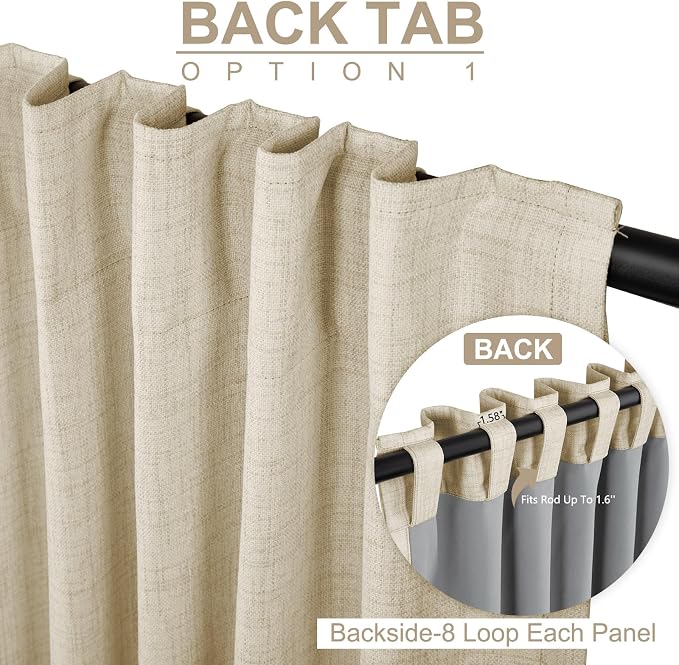 Faux Linen Total Blackout Curtains - Image 3