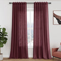 Burgundy Linen Curtains 108 Inches Long by Nanspring